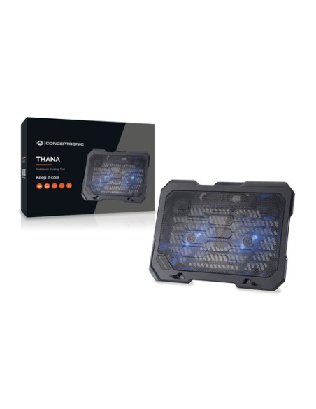 Conceptronic THANA01B base di raffreddamento per laptop 39,6 cm (15.6") Nero