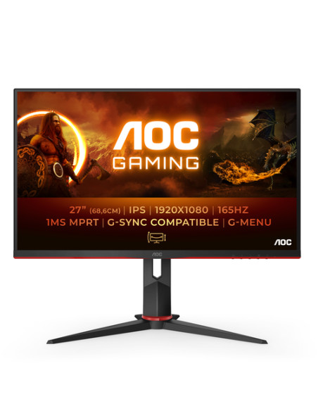 AOC 27G2SPU/BK Monitor PC 68,6 cm (27") 1920 x 1080 Pixel Full HD Nero, Rosso