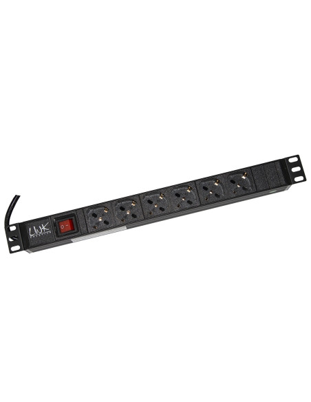 Digitus Multipresa per Rack 19" 6 prese Schucko Spina 16A Nero
