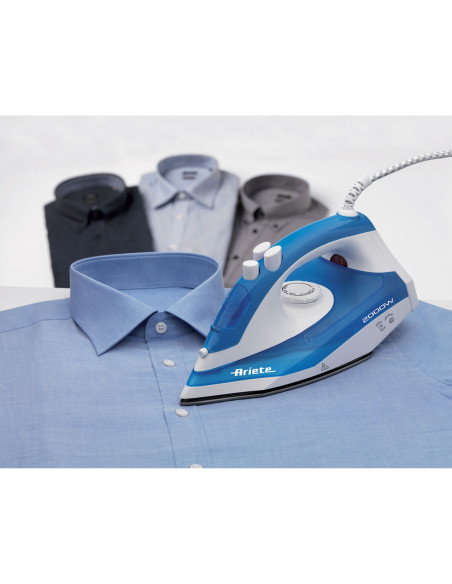 Ariete 6234 Steam Iron - Ferro da stiro con piastra in teflon - Colpo vapore 140 gr/min - Serbatoio 250 ml - 2000 W - Bianco e A