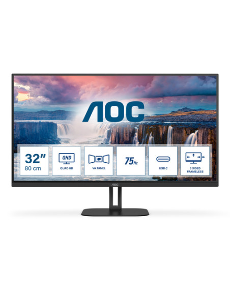 AOC V5 Q32V5CE/BK Monitor PC 80 cm (31.5") 2560 x 1440 Pixel Quad HD LED Nero
