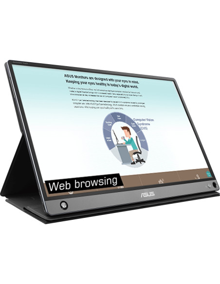 ASUS MB16AMT Monitor PC 39,6 cm (15.6") 1920 x 1080 Pixel Full HD LED Touch screen Multi utente Nero, Grigio
