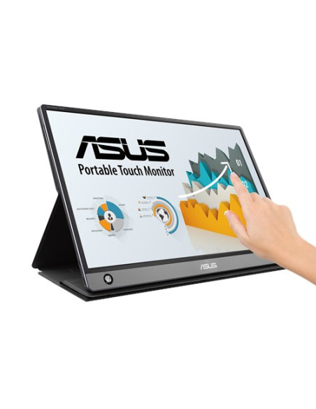 ASUS MB16AMT Monitor PC 39,6 cm (15.6") 1920 x 1080 Pixel Full HD LED Touch screen Multi utente Nero, Grigio