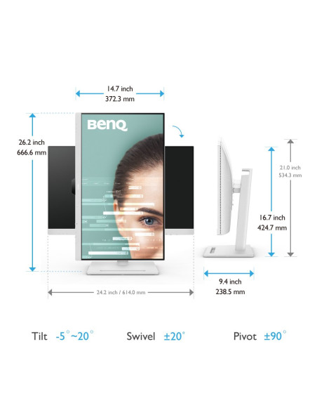 BenQ GW2790QT Monitor PC 68,6 cm (27") 2560 x 1440 Pixel Quad HD LED Bianco