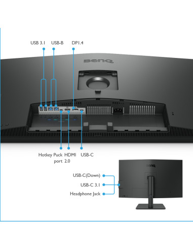 BenQ PD3205U Monitor PC 80 cm (31.5") 3840 x 2160 Pixel 4K Ultra HD LCD Nero