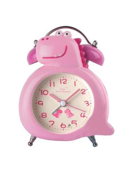 Sveglia Lowell JA7095P JUSTAMINUTE Draghetto per Bambini Rosa