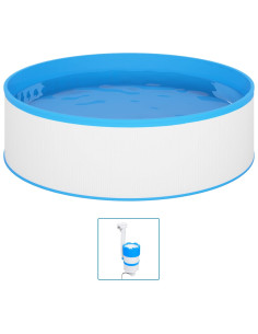 Piscina Fuori Terra con Skimmer e Pompa Sospesi 350x90cm Bianca