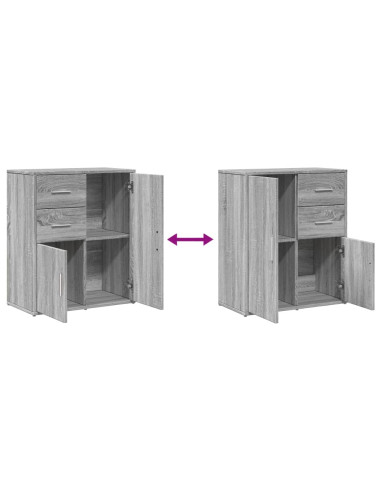 Credenza Grigio Sonoma 60x31x70cm in Legno Multistrato