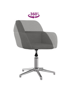 Sedia da Ufficio Girevole Grigio Chiaro in Tessuto