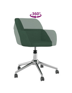 Sedia da Ufficio Girevole Verde Scuro in Tessuto
