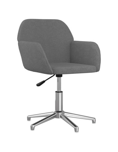 Sedia da Ufficio Girevole Grigio Chiaro in Tessuto