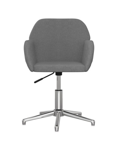 Sedia da Ufficio Girevole Grigio Chiaro in Tessuto
