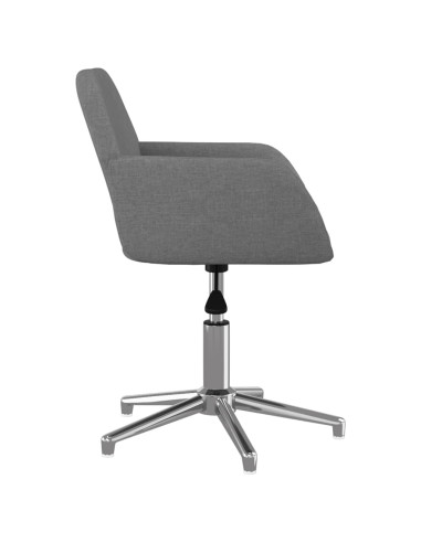 Sedia da Ufficio Girevole Grigio Chiaro in Tessuto