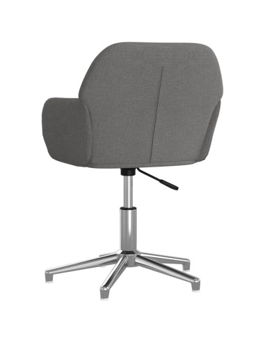 Sedia da Ufficio Girevole Grigio Chiaro in Tessuto