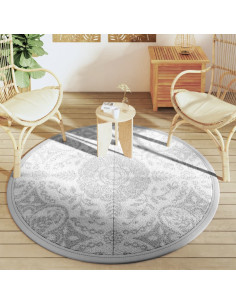 Tappeto da Esterno Grigio Chiaro Ø160 cm in PP 2