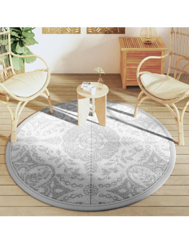 Tappeto da Esterno Grigio Chiaro Ø160 cm in PP
