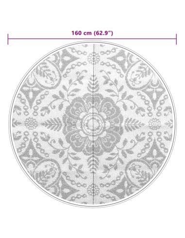 Tappeto da Esterno Grigio Chiaro Ø160 cm in PP