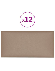 Pannelli Murali 12 pz Cappuccino 60x30 cm Similpelle 2,16 m²