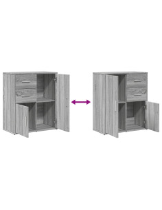 Credenze 2 pz Grigio Sonoma 60x31x70 cm in Legno Multistrato 2