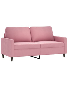Divano a 2 Posti Rosa 140 cm in Velluto