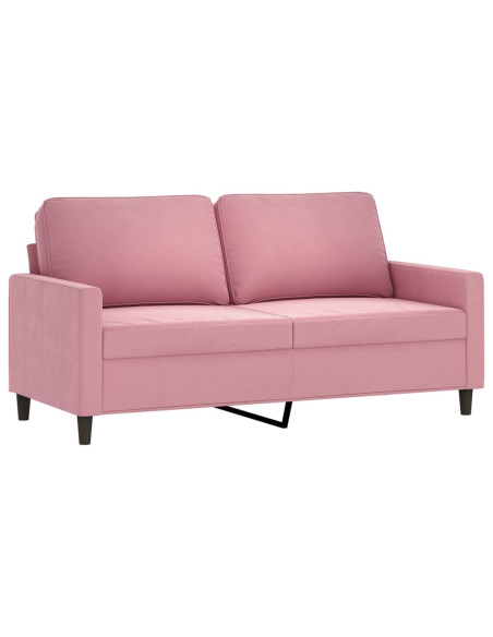 Divano a 2 Posti Rosa 140 cm in Velluto