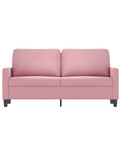 Divano a 2 Posti Rosa 140 cm in Velluto 2