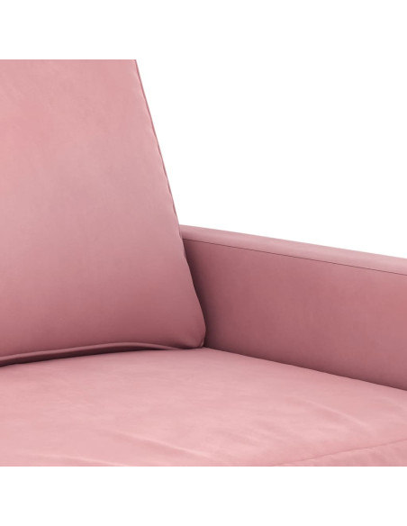Divano a 2 Posti Rosa 140 cm in Velluto