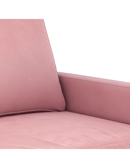 Set di Divani 3 pz con Cuscini rosa in Velluto