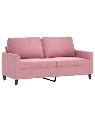Set di Divani 2 pz con Cuscini rosa in Velluto