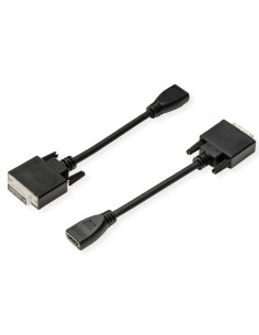 ADATTATORE HDMI-DVI/D F/M HQ CON CAVO 0,2M