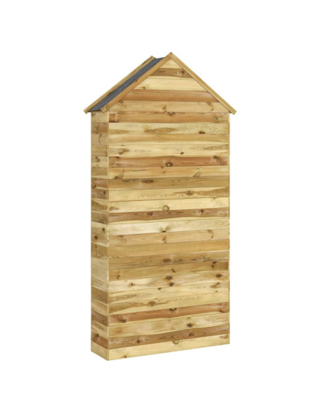 Capanno Giardino Attrezzi 107x37x220cm Pino Massello Impregnato