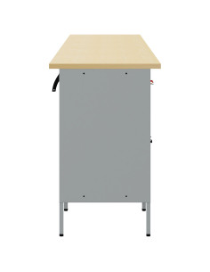 Set di mobili da lavoro con cassetto 5 pcs Rosso e Grigio