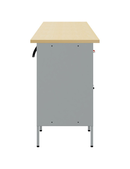 Set di mobili da lavoro con cassetto 5 pcs Rosso e Grigio