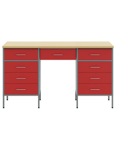 Mobile da lavoro con cassetto 3 pcs Rosso 150 x 55 x 85 cm