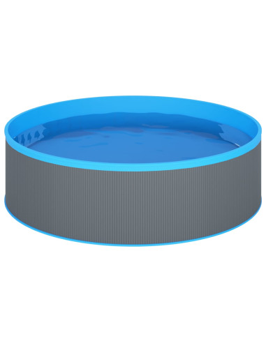 Piscina Fuori Terra con Skimmer e Pompa Sospesi 350x90cm Grigia