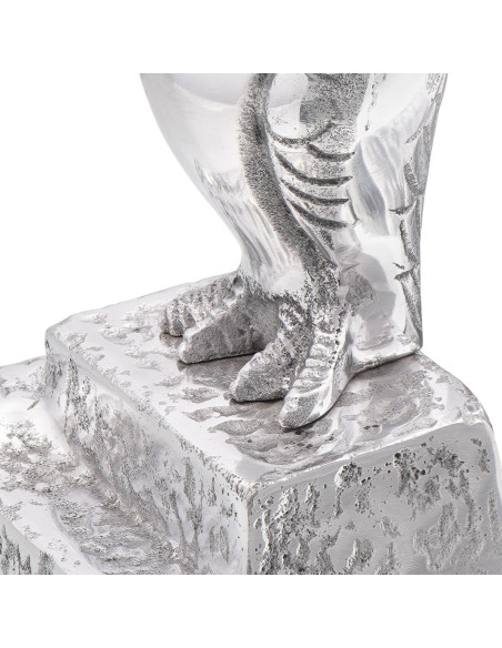 Fermalibri 2 pz Argento 12x9x19 cm Alluminio Gufo
