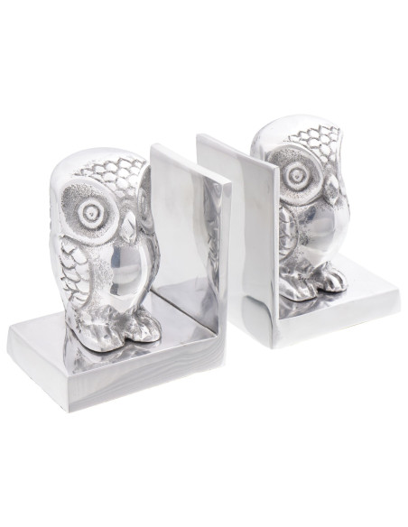 Fermalibri  2 pcs Argento 7x9x11 cm Alluminio Gufo