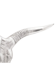Teschio di toro Argento 49 x 10 x 36 cm Alluminio