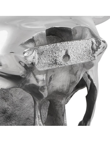 Teschio di toro Argento 34 x 13 x 53 cm Alluminio