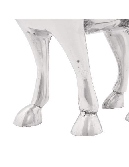 Scultura di toro Argento 20 x 17 x 23 cm Alluminio