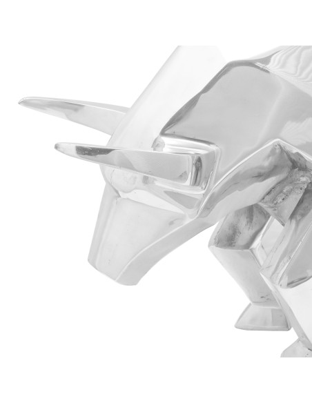 Scultura di toro  Argento 74x23x39 cm Alluminio