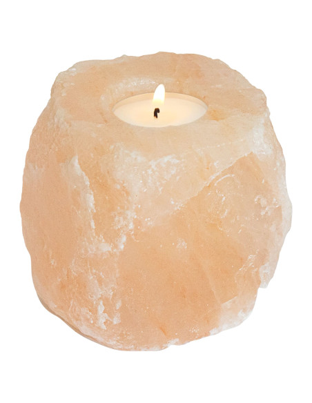 Portacandele in pietra di sale Rosa Sale Rock