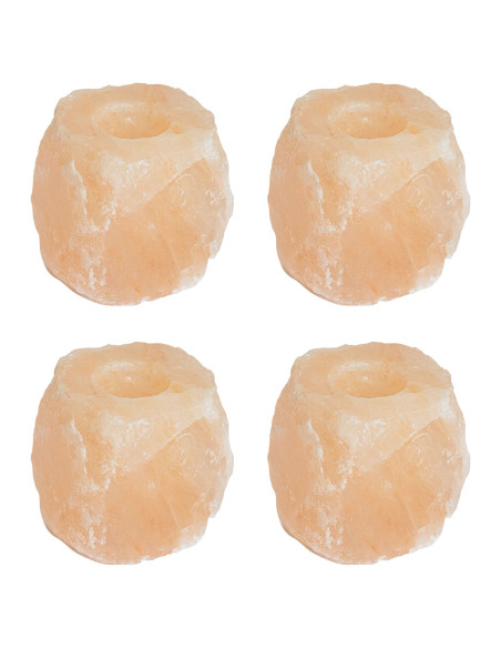 Portacandele in pietra di sale  4 pz 2,8 kg Rosa