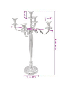 Candelabro Argento 39 x 39 x 60 cm Alluminio 2
