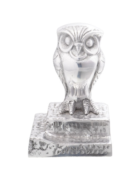 Fermalibri 2 pz Argento 12x9x19 cm Alluminio Gufo