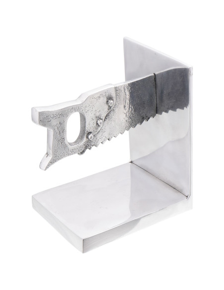 Fermalibri 2 pz Argento 11x14x17,5 cm Alluminio Seghettato