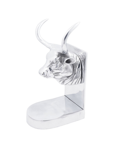 Fermalibri 2 pz Argento 17x15x27 cm Alluminio Toro