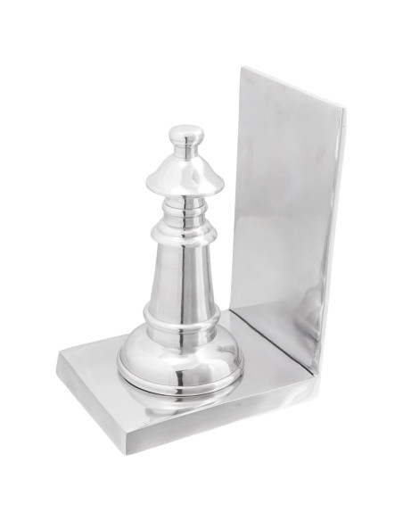 Fermalibri 2 pcs Argento 11x12x19,5 cm Alluminio Scacchi