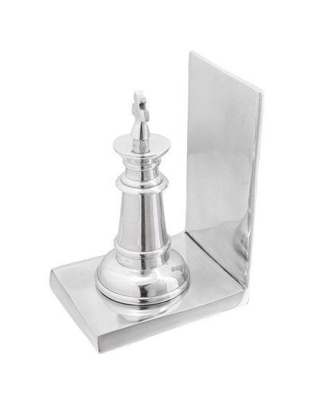 Fermalibri 2 pcs Argento 11x12x19,5 cm Alluminio Scacchi