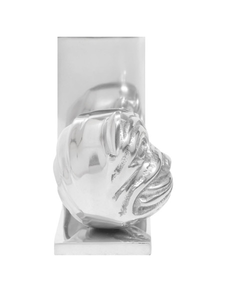 Fermalibri 2 pcs Argento 8x12x16,5 cm Alluminio Cane